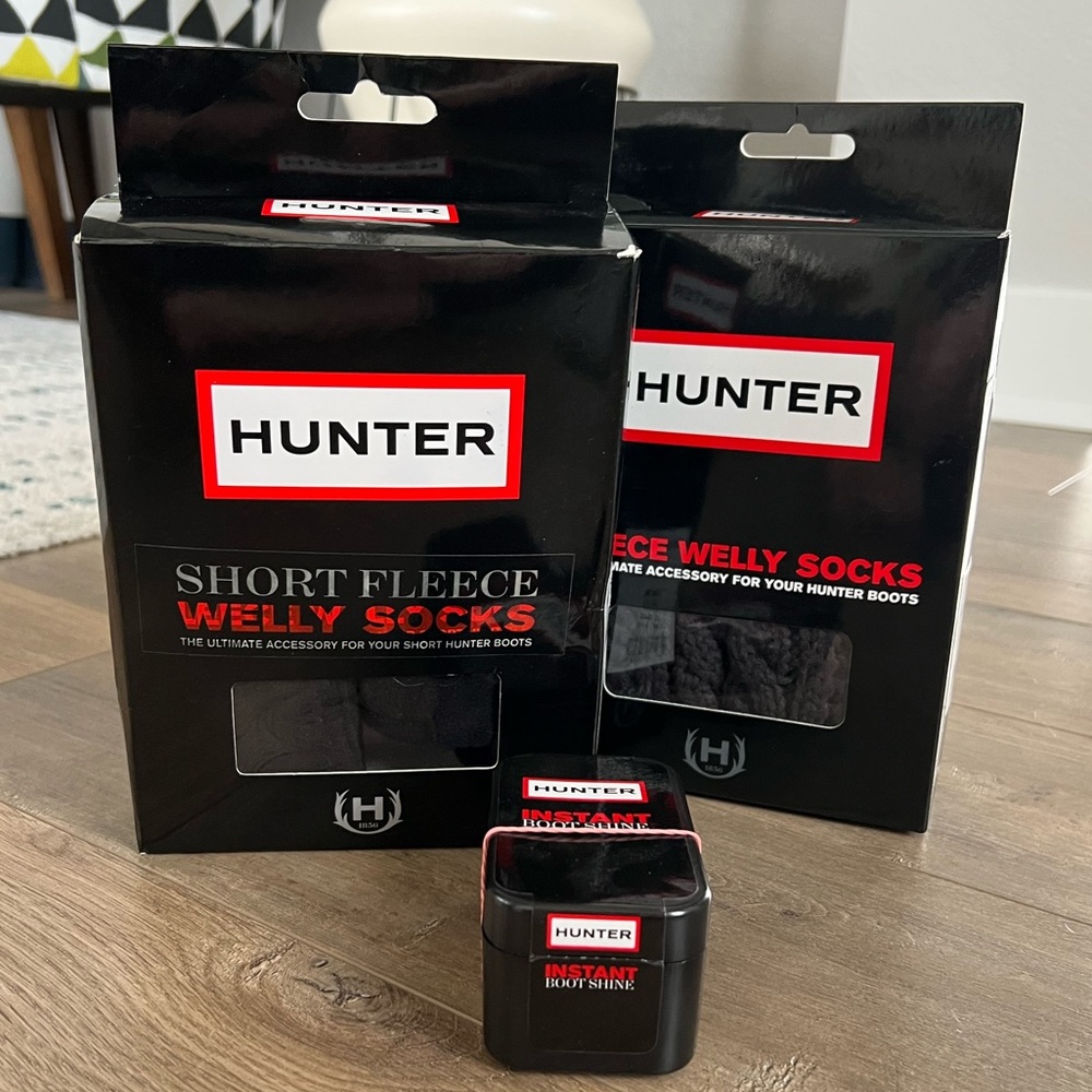 Hunter Welly Boots and Boot Shine